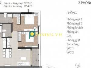 92m2 - 2 PN - 2 WC - Căn hộ ở - Khu Đ&ocirc; Thị Sala - Quận 2